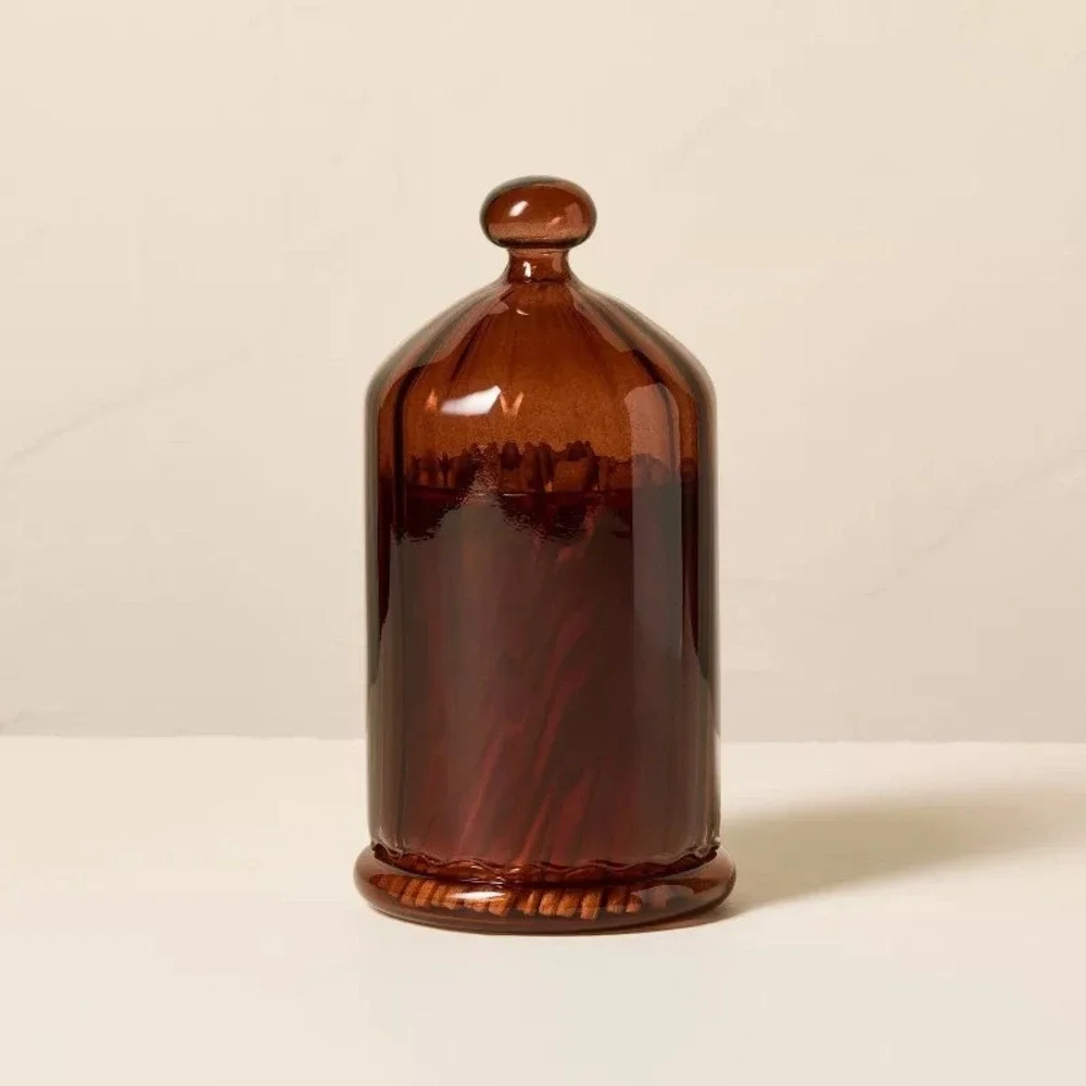 Ribbed Glass Cloche with Matches Brown - Hearth & Hand Magnolia, Target